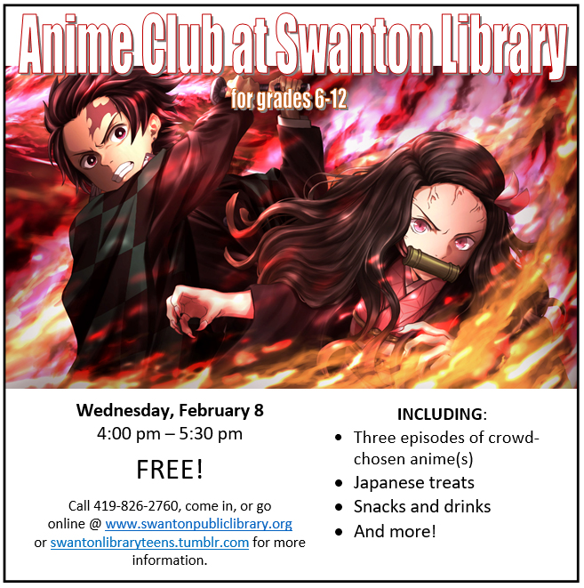 Anime Club  Swanton Public Library