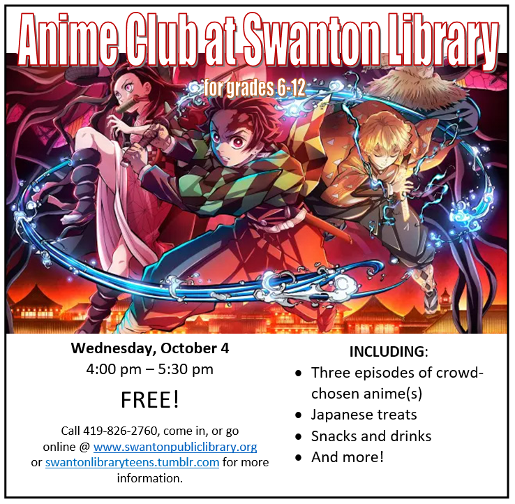 Anime Club for grades 5-12