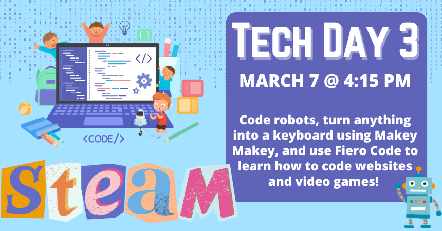 steam club banner: Tech Day Three