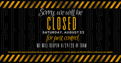 CLOSED for pest control 