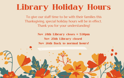 Library is closed this month November 25
