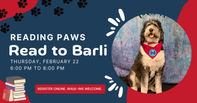 Read with Barli: Therapy Dog feb 2024