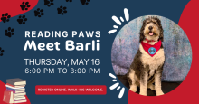 Read with Barli: Therapy Dog May 2024